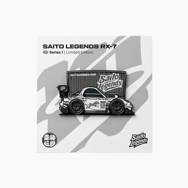 Saito Legends RX-7 Container pin badge